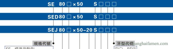SE氣缸型號說明