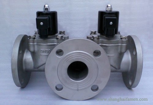 法蘭連接三通電磁閥