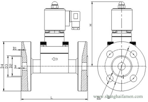 高（gāo）壓法蘭電磁閥結構圖