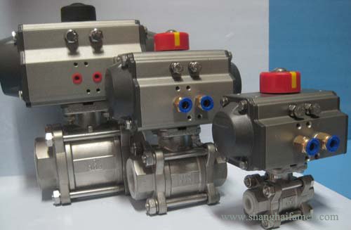 三（sān）片式氣動螺紋（wén）球閥